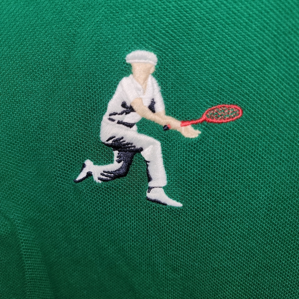 Mens Sz M Lacoste Tennis Polo Green Preppy Tennis Player Logo - Picture 9 of 10